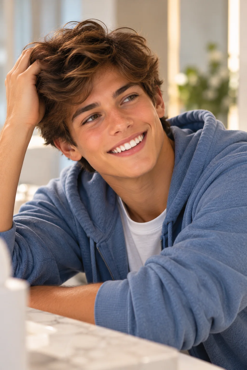 Young man smiling naturally